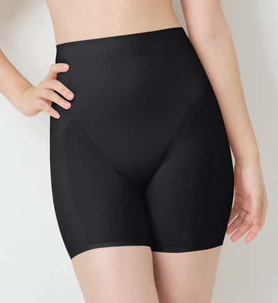 Body Make Up Illusion Curve 系列高腰長腿束腹褲 - BLACK
