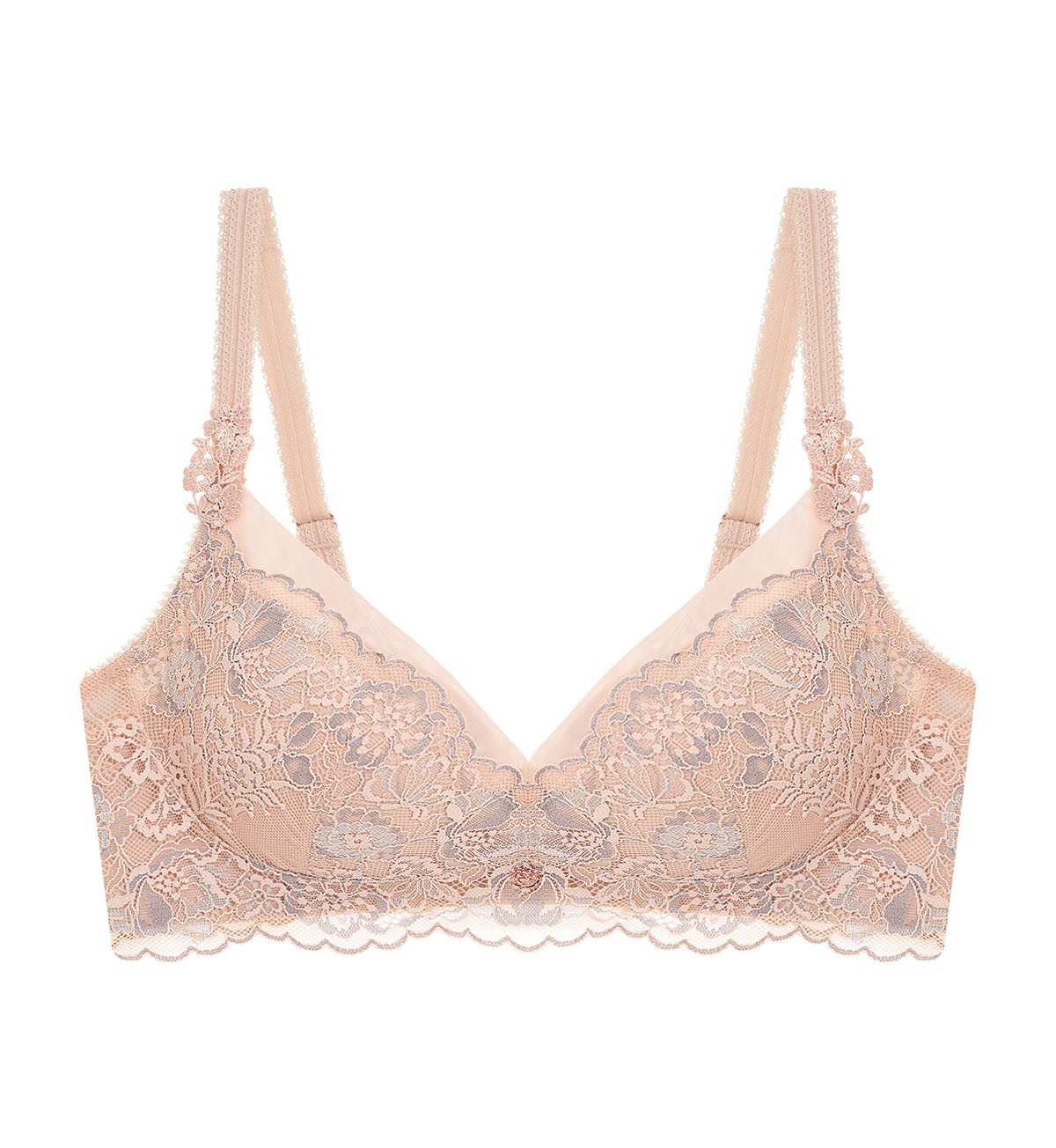 Florale Azalea Lace Non-Wired Padded Bra in Nude Beige | Triumph