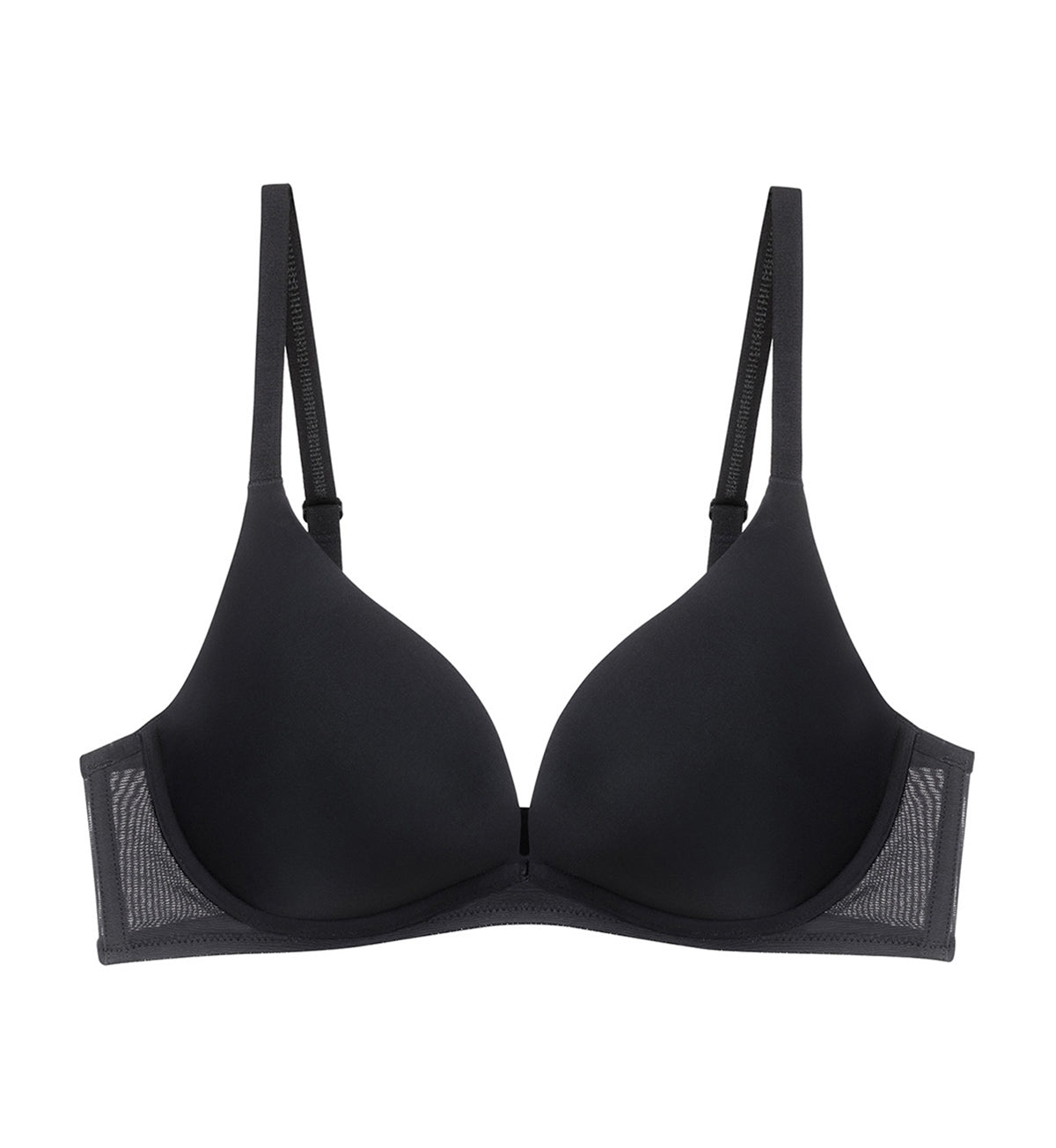 Invisible Inside-Out Non-Wired Deep V Push Up Bra in Black